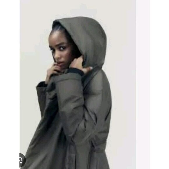 NEW ZARA Green Hooded DOWN COAT JACKET Puffer ZARA HOODED P REF 8073 726 SIZE XS - Picture 4 of 9